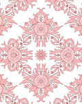 Soft Pink Floral Medallion Arrangement Rug