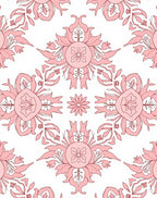 Soft Pink Floral Medallion Arrangement Rug