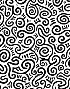 Black Swirling Lines Abstract Art Rug