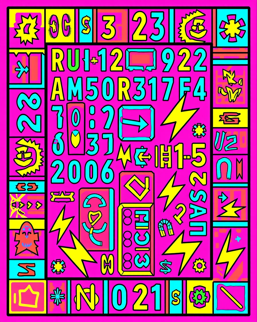 Abstract Neon Geometric Pop Art Rug