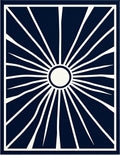 Deep Blue Sunburst Rays Rug