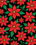 Bold Red Poinsettia Floral Background Rug