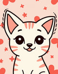 Cute Pink Kitty Floral Area Rug