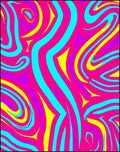 Pink Teal Yellow Swirl Abstract Organic Rug