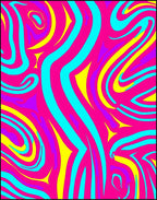 Pink Teal Yellow Swirl Abstract Organic Rug