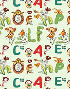 Whimsical Cartoon Alphabet Garden Characters Rug