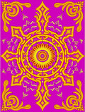 Vibrant Magenta Yellow Floral Mandala Rug