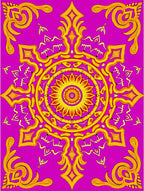 Vibrant Magenta Yellow Floral Mandala Rug