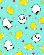 Cute Birds Yellow Clouds Hearts Rug
