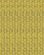 Golden Hexagon Grid Rug