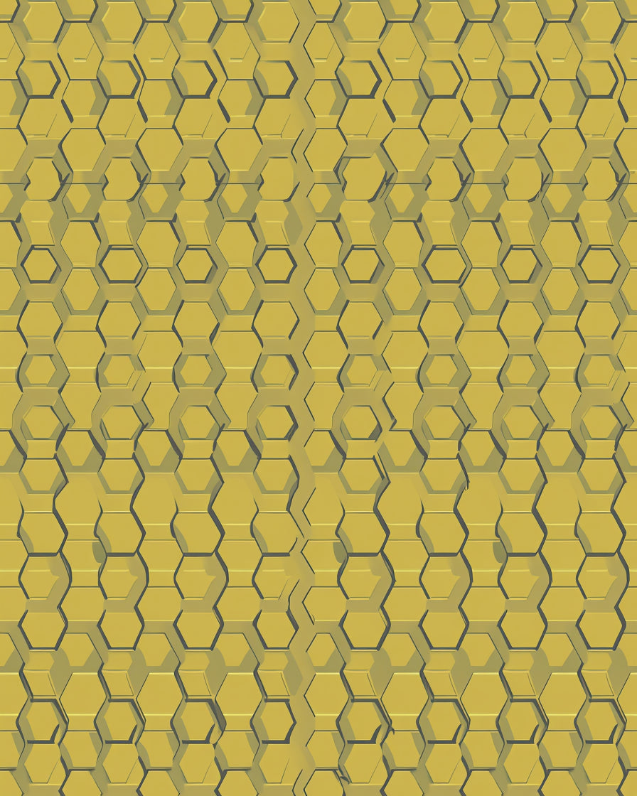Golden Hexagon Grid Rug