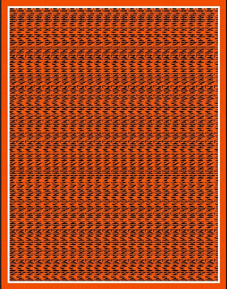 Bold Orange Black Zigzag Stripe Rug