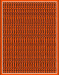 Bold Orange Black Zigzag Stripe Rug