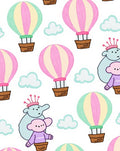 Whimsical Hot Air Balloon Cloud Companions Rug