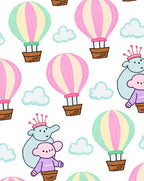Whimsical Hot Air Balloon Cloud Companions Rug