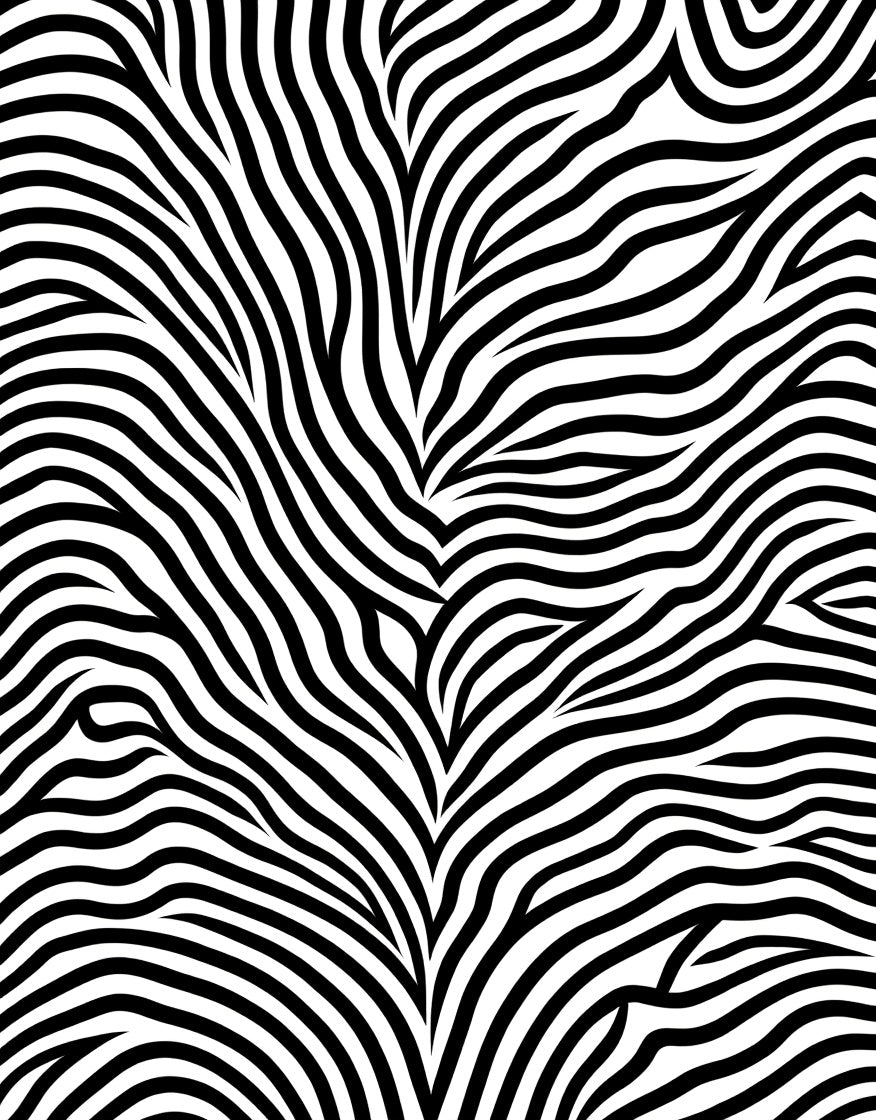 Bold Black White Organic Waves Rug