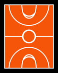 Orange Court Geometric Lines Rug