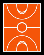 Orange Court Geometric Lines Rug