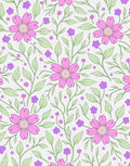 Pink Daisy Floral Garden Illustration Rug