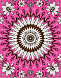 Vibrant Pink Floral Mandala Rug