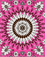 Vibrant Pink Floral Mandala Rug