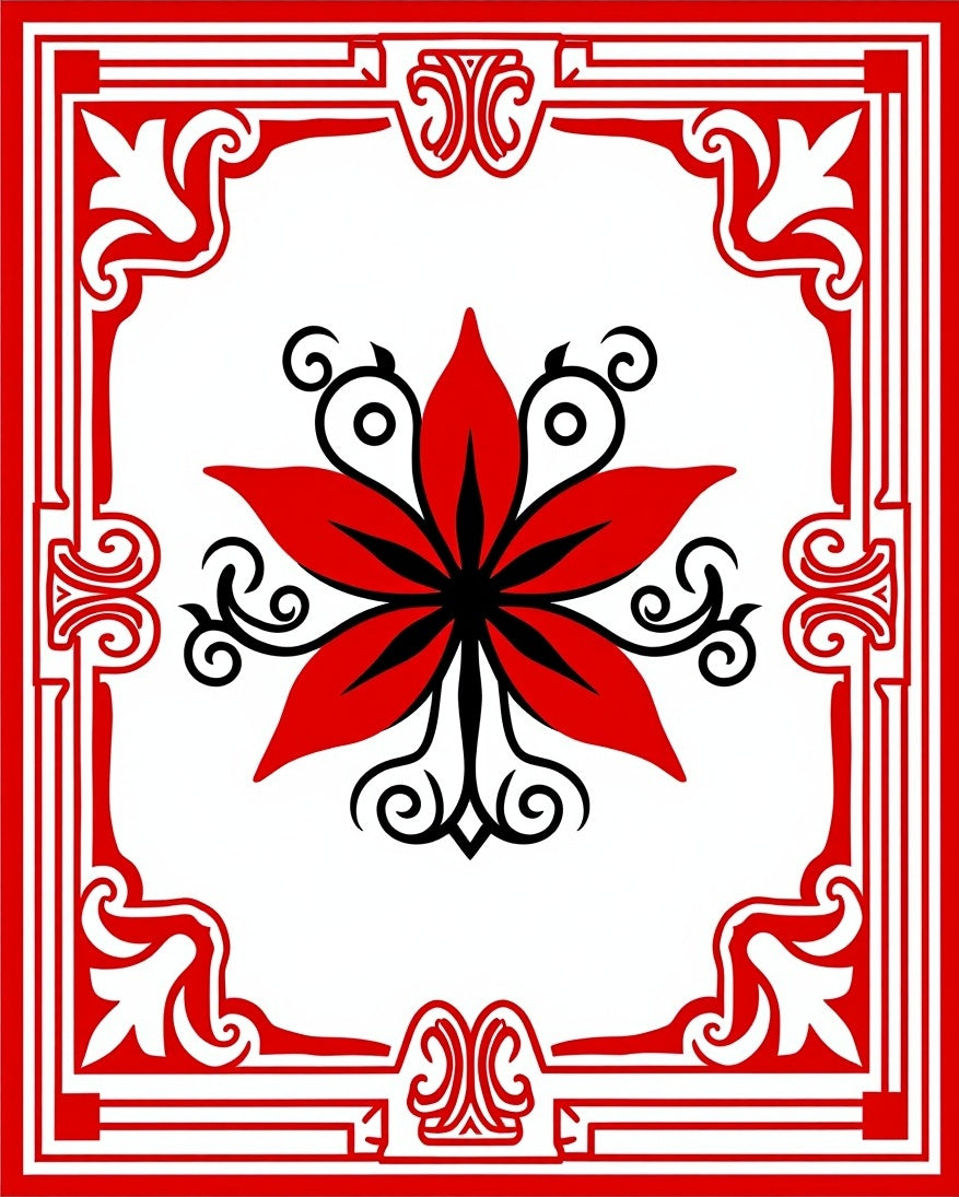 Bold Red Floral Statement Rug