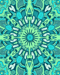 Mint Green Teal Medallion Mandala Rug