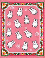 Whimsical Pink Bunny Scatter Rug