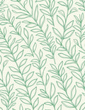 Green Leafy Branches Repeating Pattern Rug