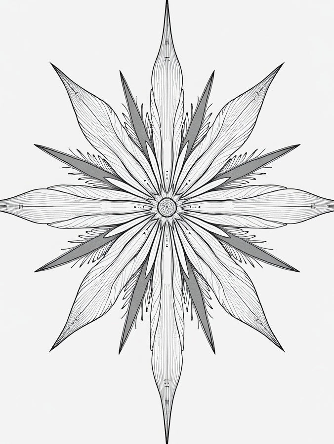 Monochromatic Intricate Starburst Rug