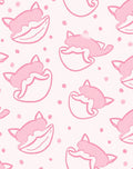Pink Kitty Cupcake Dot Repeat Rug