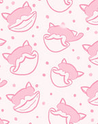 Pink Kitty Cupcake Dot Repeat Rug