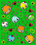 Playful Cartoon Characters Heart Filled Rug
