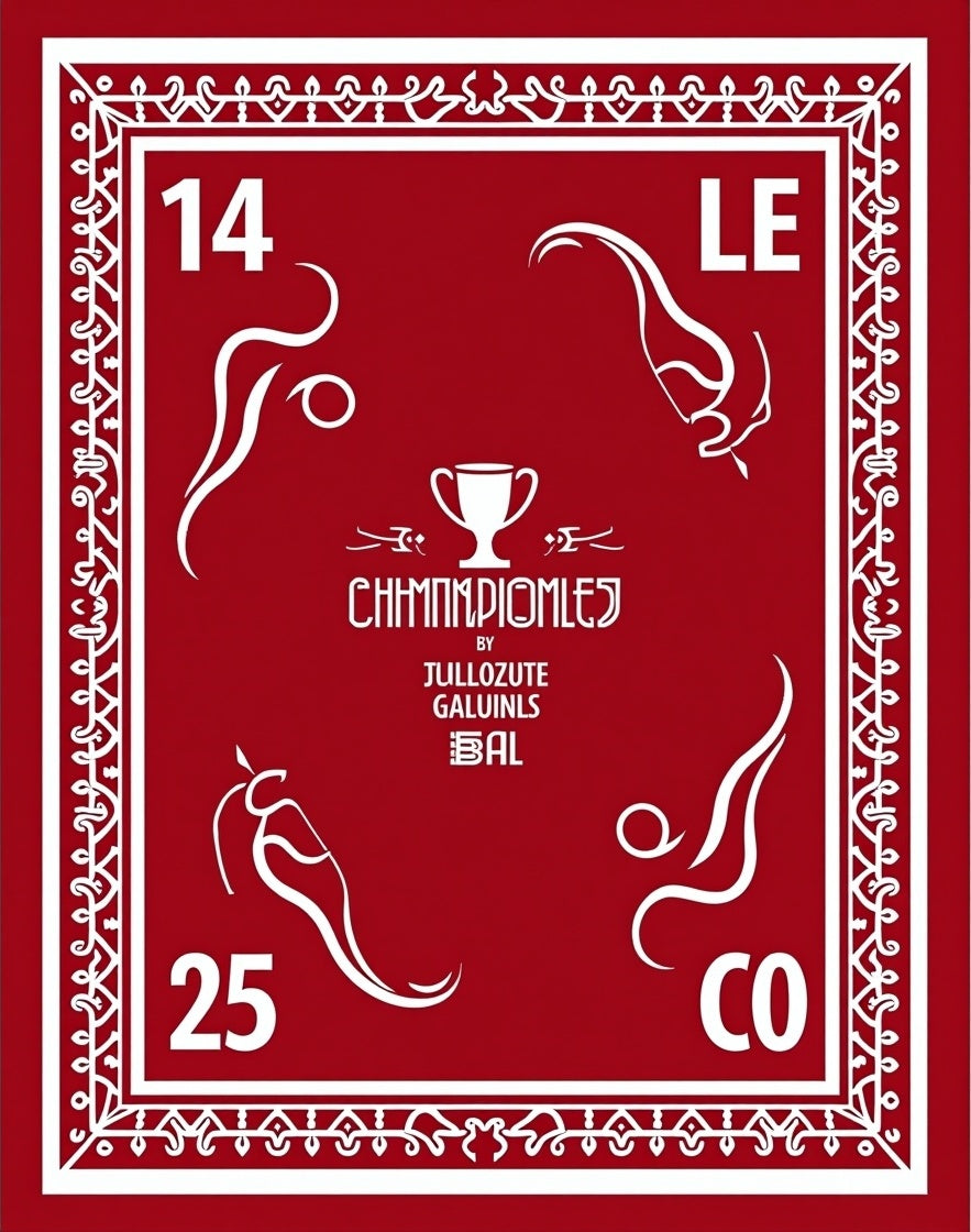Crimson Red Abstract Trophy Figures Rug