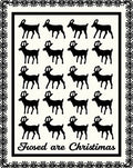 Black Reindeer Silhouette Cream Border Rug