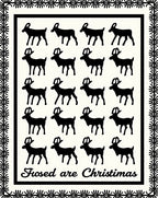 Black Reindeer Silhouette Cream Border Rug