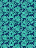 Deep Teal Abstract Swirls and Hearts Rug