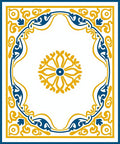 Royal Blue and Gold Filigree Medallion Rug