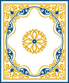 Royal Blue and Gold Filigree Medallion Rug
