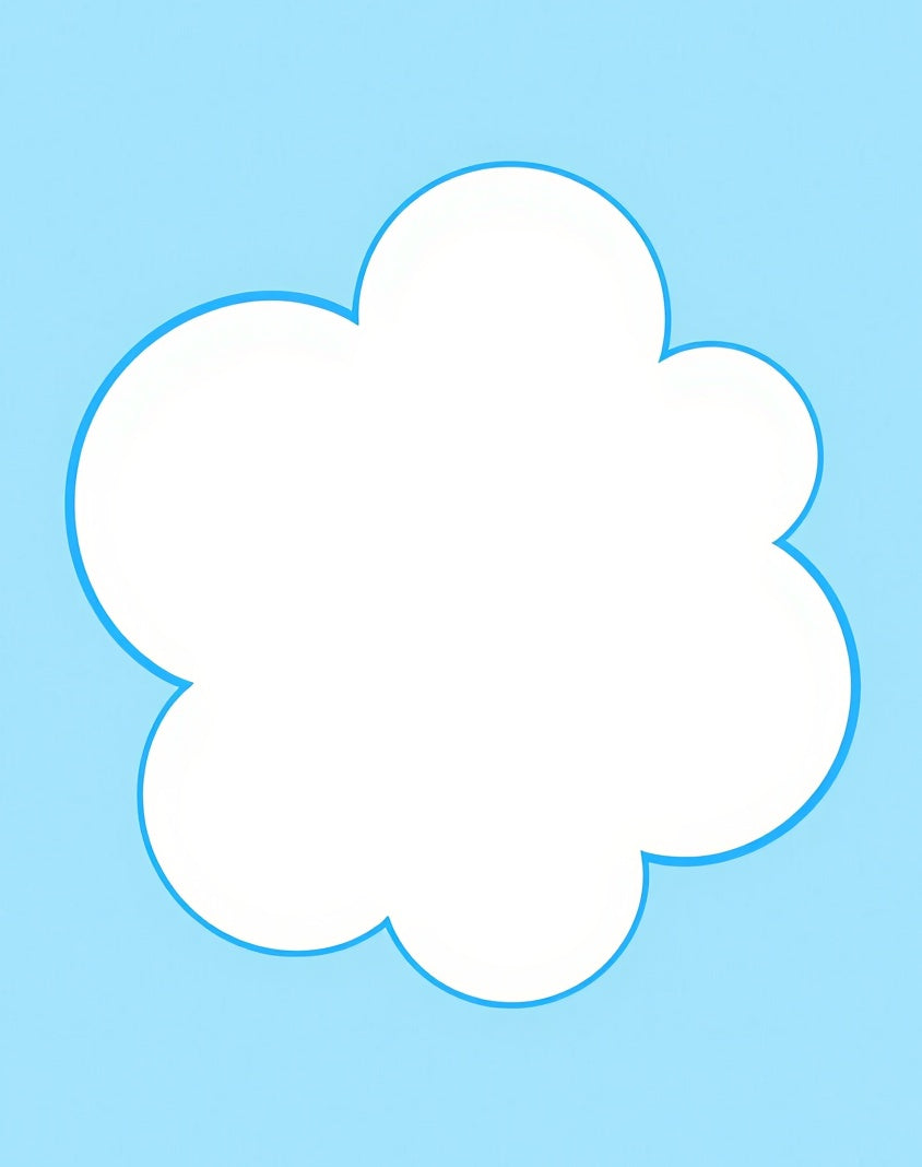 Sky Blue White Cloud Shape Rug