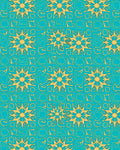 Turquoise Gold Sunburst Medallion Rug