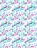 Teal Purple Swirl Curlicue Abstract Rug