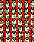 Red Strawberry Heart Stripe Rug