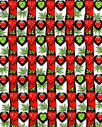 Red Strawberry Heart Stripe Rug