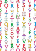 Alphabetical Rainbow Letter Collage Rug