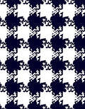 Dark Blue White Jagged Houndstooth Rug