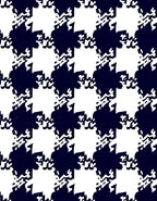 Dark Blue White Jagged Houndstooth Rug