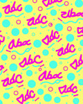 Bright Yellow Pink Blue ABC Circles Rug