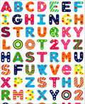 Colorful Alphabet Polka Dot Stripe Rug