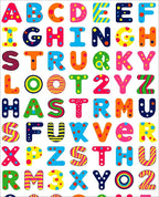 Colorful Alphabet Polka Dot Stripe Rug